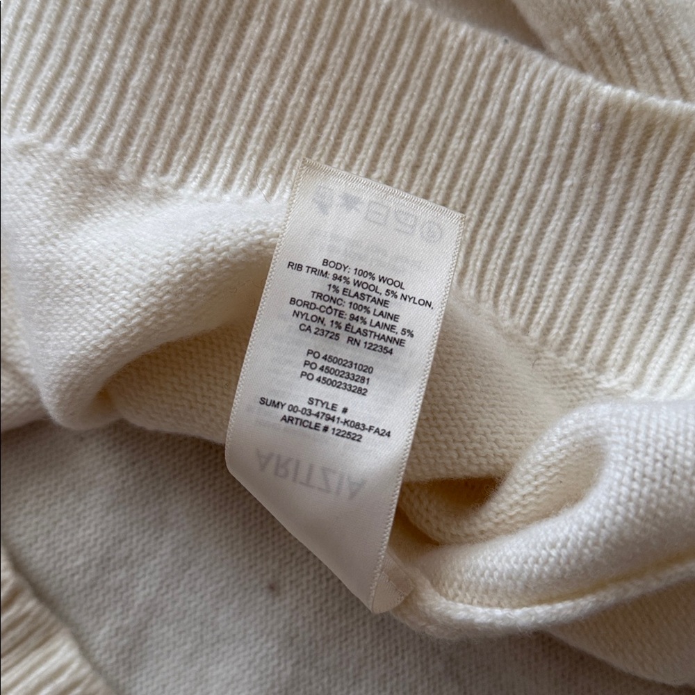 Aritzia The Group Light Birch V-Neck Wool Sweater 2XS - Picture 6 of 6
